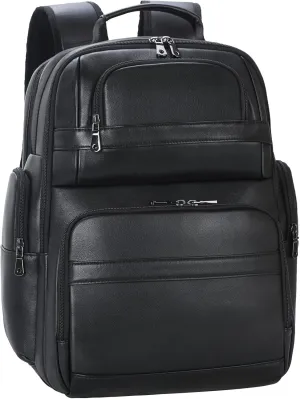 TIDING Men's Vintage Leather Backpack 15.6" Laptop Bag Large Capacity Business Travel Hiking Shoulder Daypacks