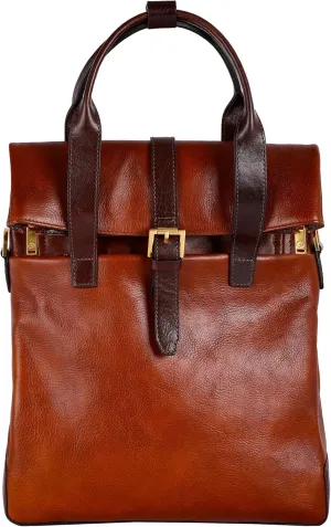 Time Resistance Leather Backpack - Business and Casual Backpack - Real Leather Backpack Made in Italy