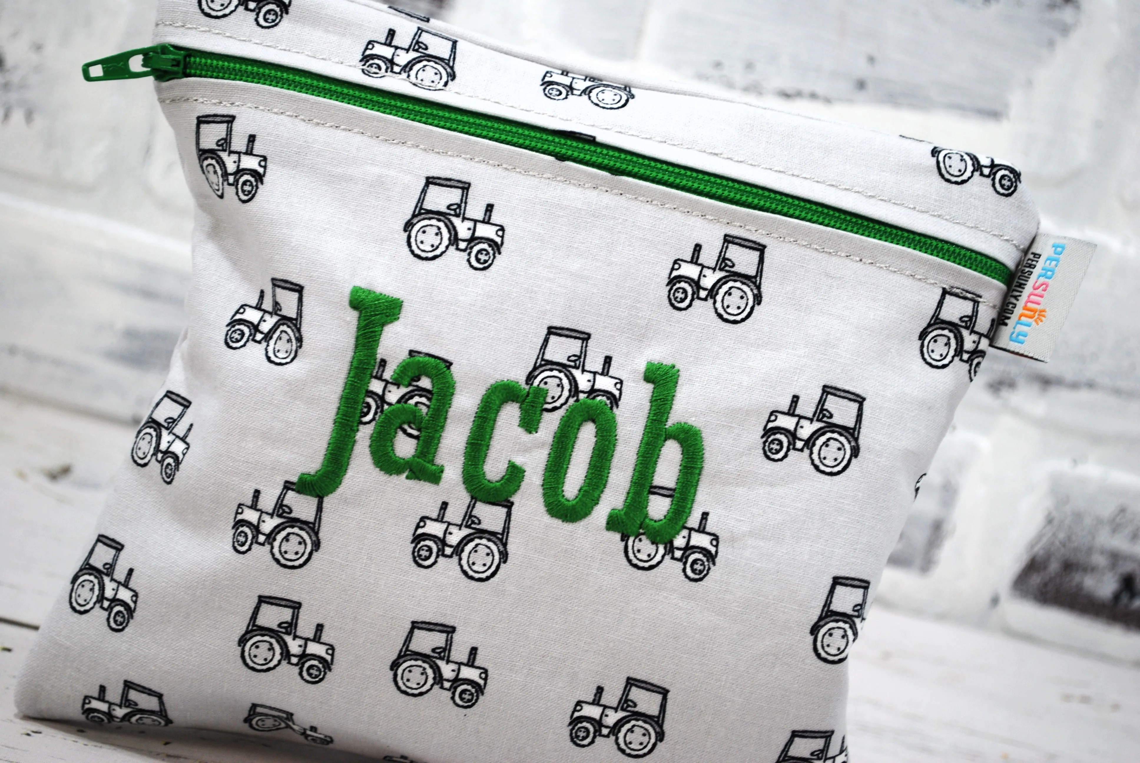 Tiny Tractor Personalized Reusable Food Bag