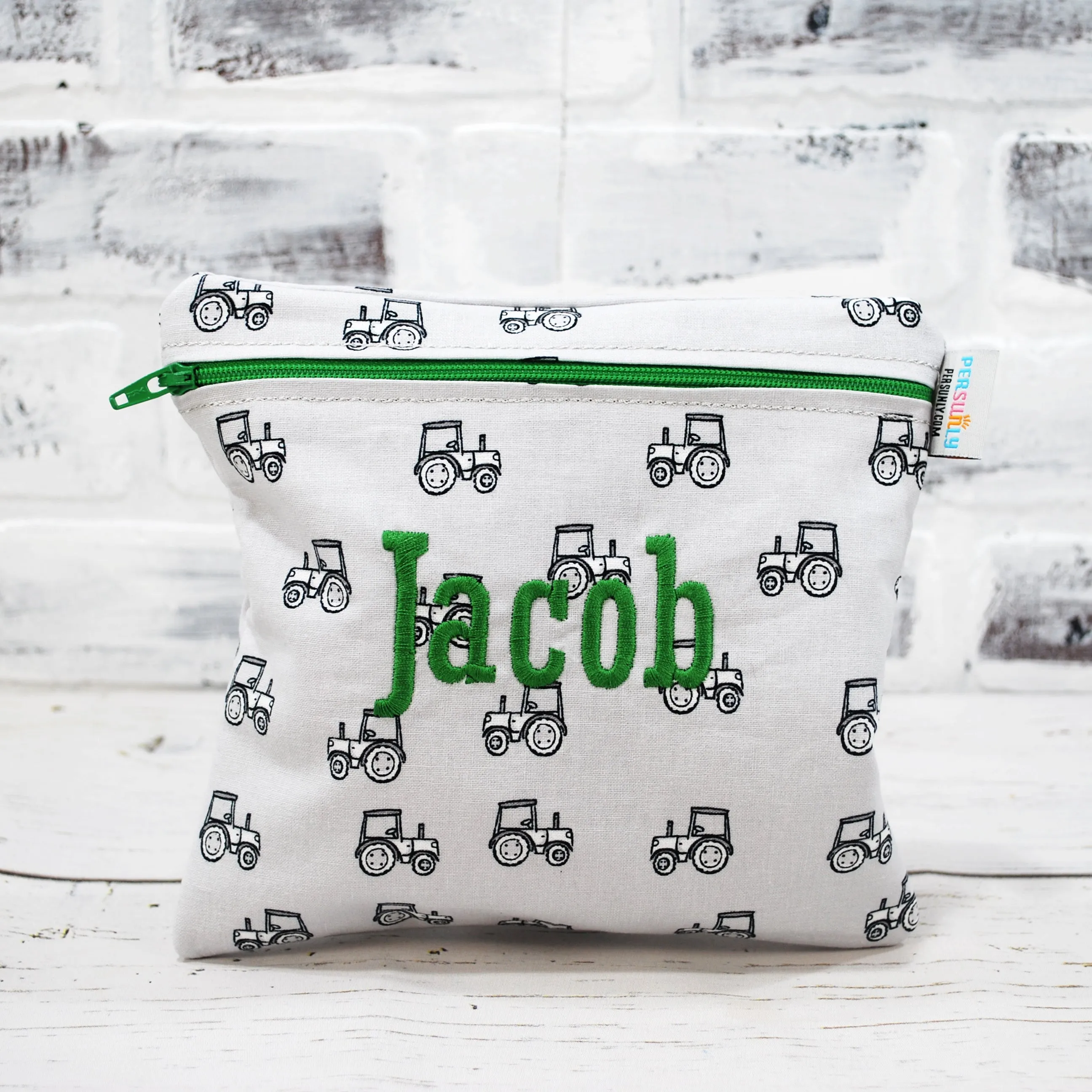 Tiny Tractor Personalized Reusable Food Bag