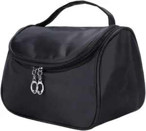 Toiletry 1pc Large Capacity Cosmetic for Women Portable Zipper Waterproof Storage Bag Female Wash Makeup Handbags (Black)