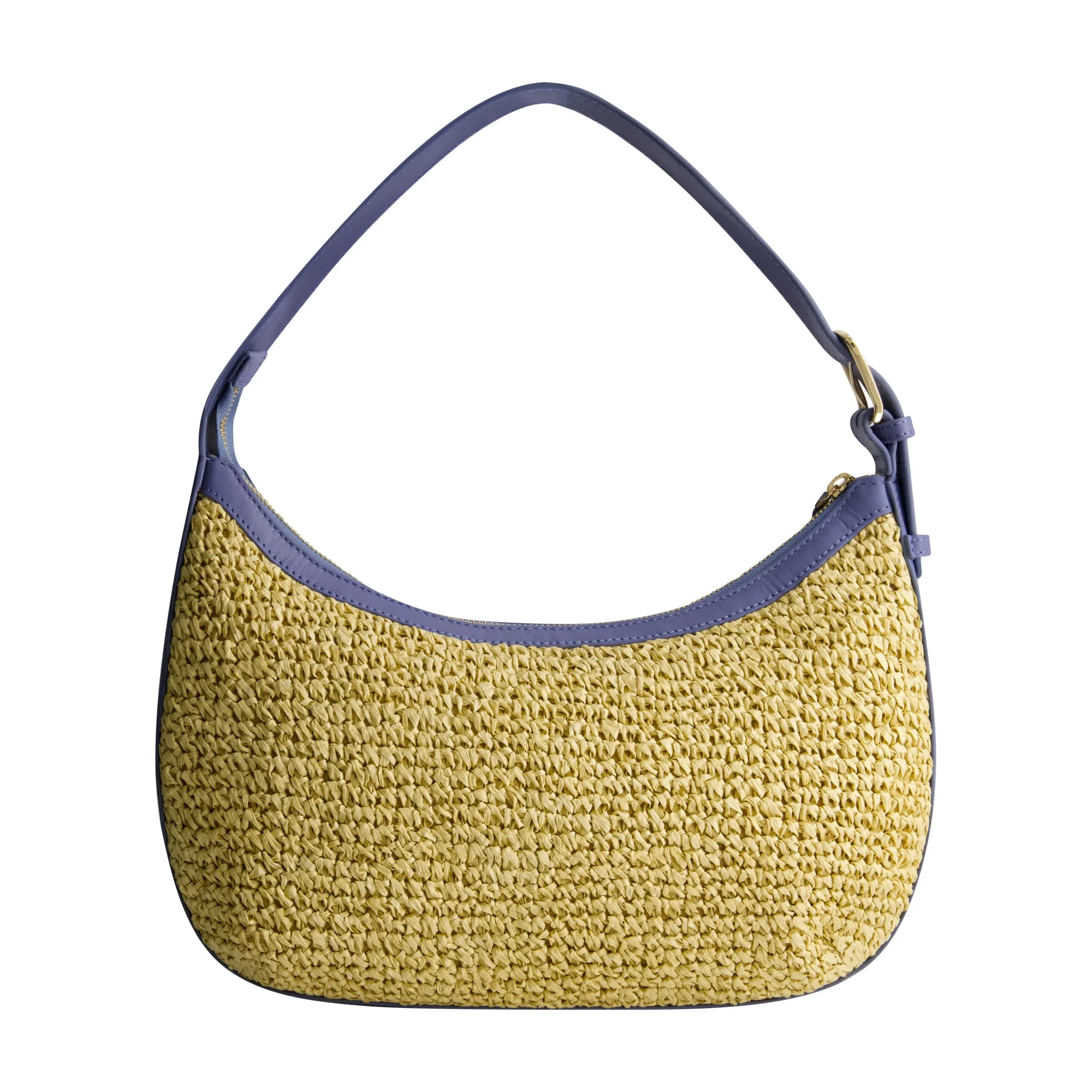 Tommy Bahama Soft Straw Zip-Top Hobo, BLUE