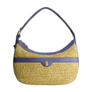 Tommy Bahama Soft Straw Zip-Top Hobo, BLUE