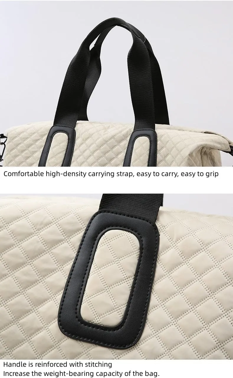 Tote Bag for Women, Large Tote bag with Zipper, Quilted Work Bag Hobo Bag Top Handle Handbag for Travel Work