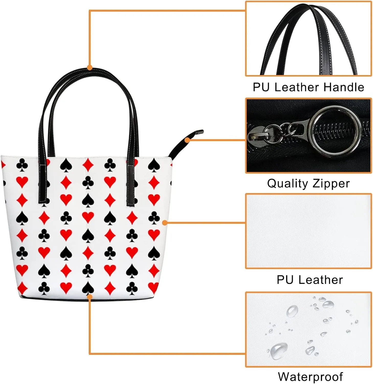 Tote Bag for Women PU Leather Handbags Women's Crossbody Handbags Work Tote Bags for Women Coachbags Tote Bag with Zipper