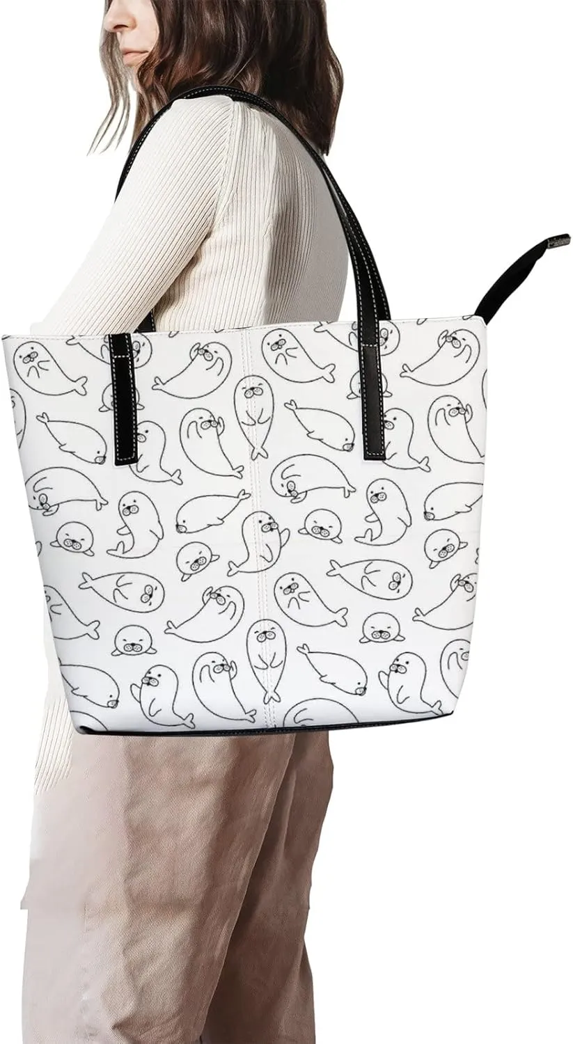 Tote Bag for Women PU Leather Handbags Women's Crossbody Handbags Work Tote Bags for Women Coachbags Tote Bag with Zipper