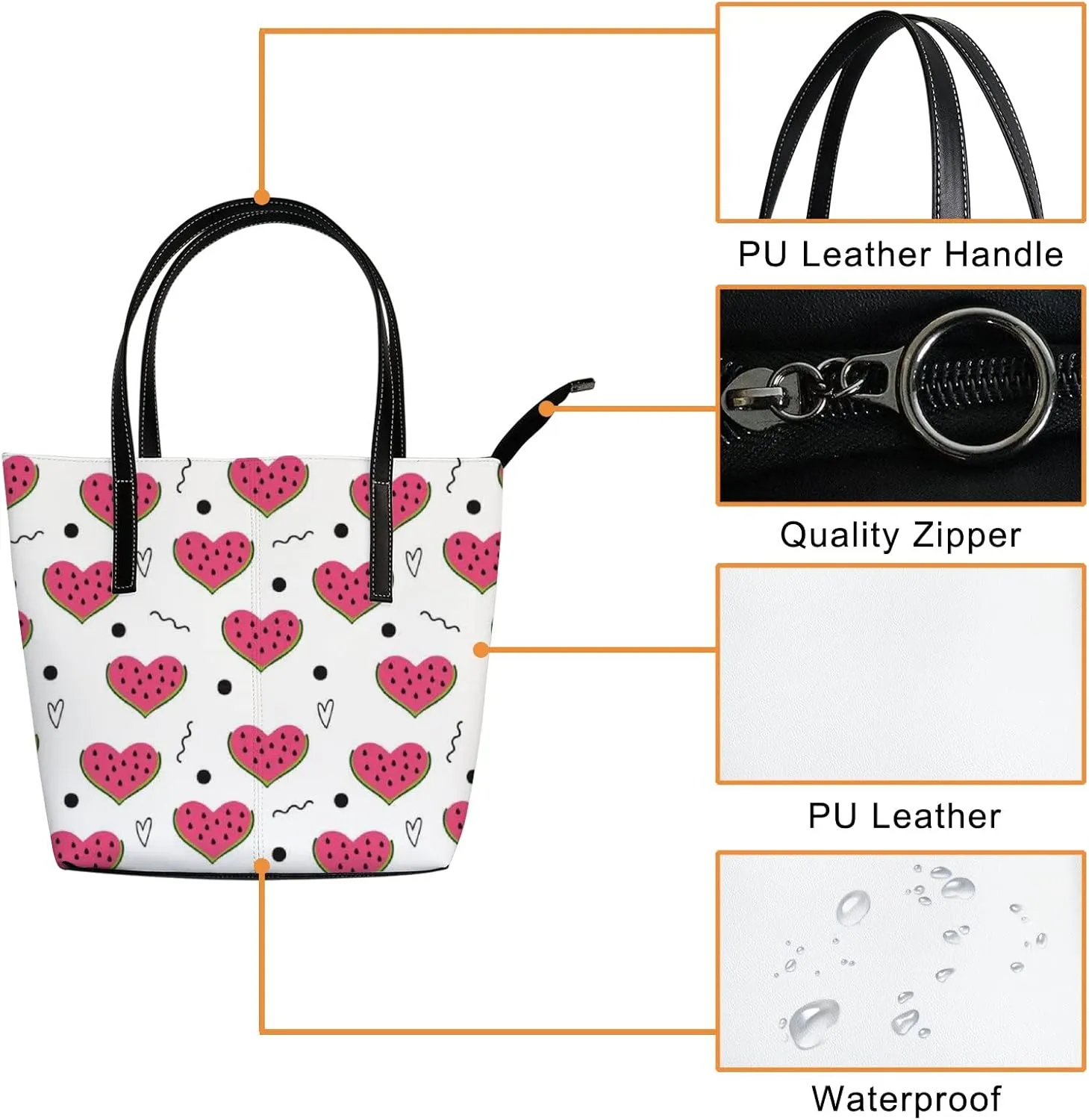 Tote Bag for Women PU Leather Handbags Women's Crossbody Handbags Work Tote Bags for Women Coachbags Tote Bag with Zipper