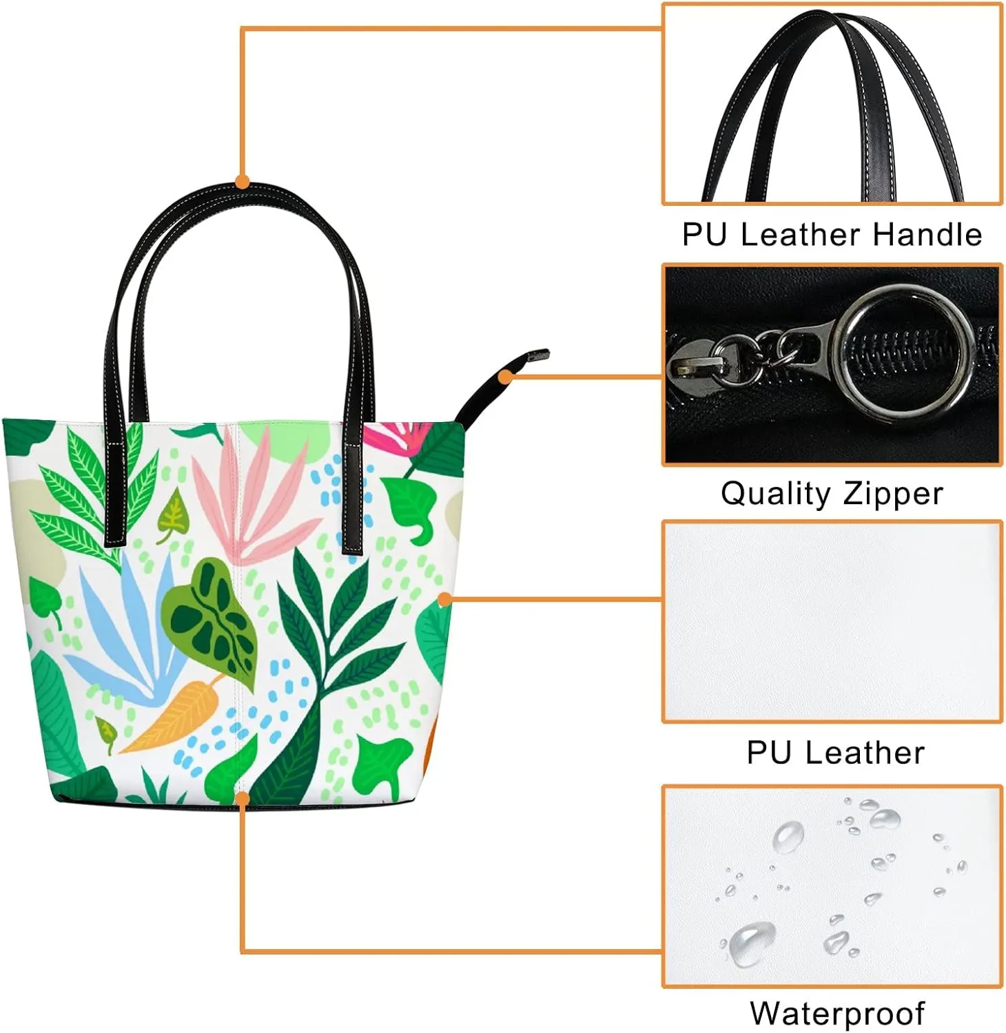 Tote Bag for Women PU Leather Handbags Women's Crossbody Handbags Work Tote Bags for Women Coachbags Tote Bag with Zipper