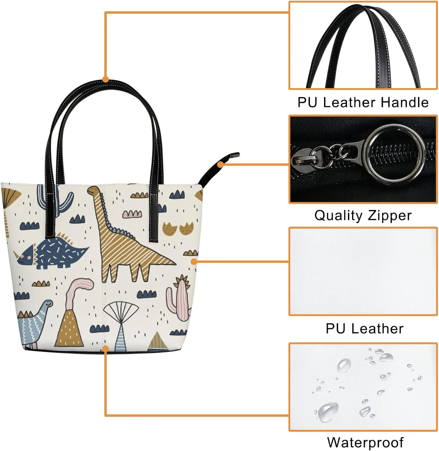 Tote Bag for Women PU Leather Handbags Women's Crossbody Handbags Work Tote Bags for Women Coachbags Tote Bag with Zipper