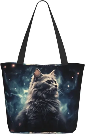 Tote Bag for Women Purse and Handbags Tote Shoulder Shopping Bag A cat in a nebula Messenger Bag