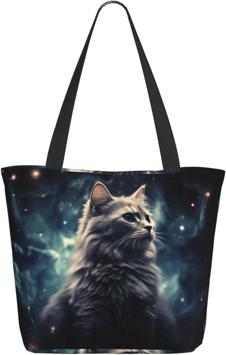 Tote Bag for Women Purse and Handbags Tote Shoulder Shopping Bag A cat in a nebula Messenger Bag