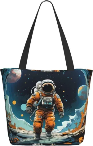 Tote Bag for Women Purse and Handbags Tote Shoulder Shopping Bag Astronaut and spaceship Messenger Bag