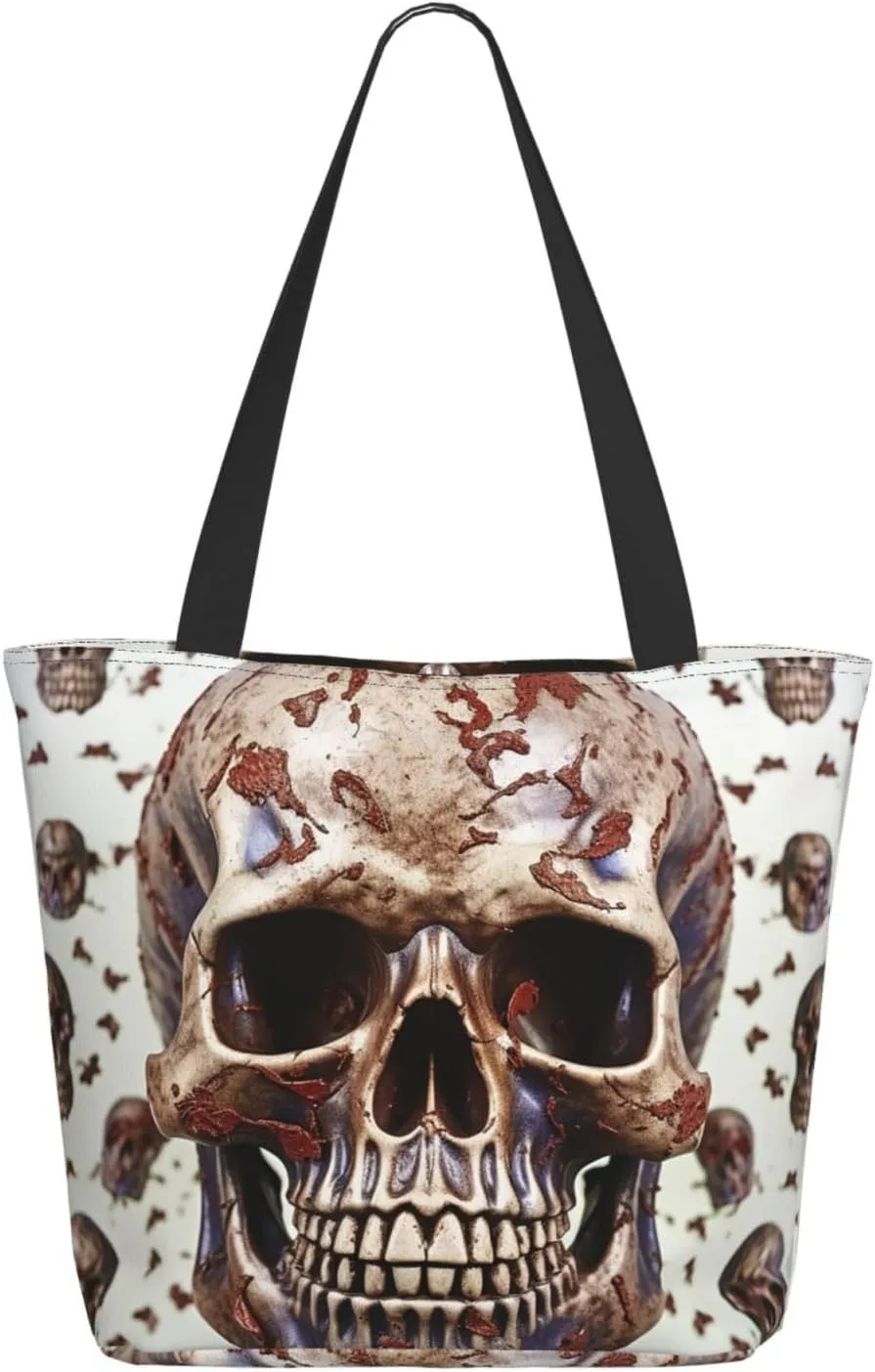 Tote Bag for Women Purse and Handbags Tote Shoulder Shopping Bag Skull on white background Messenger Bag