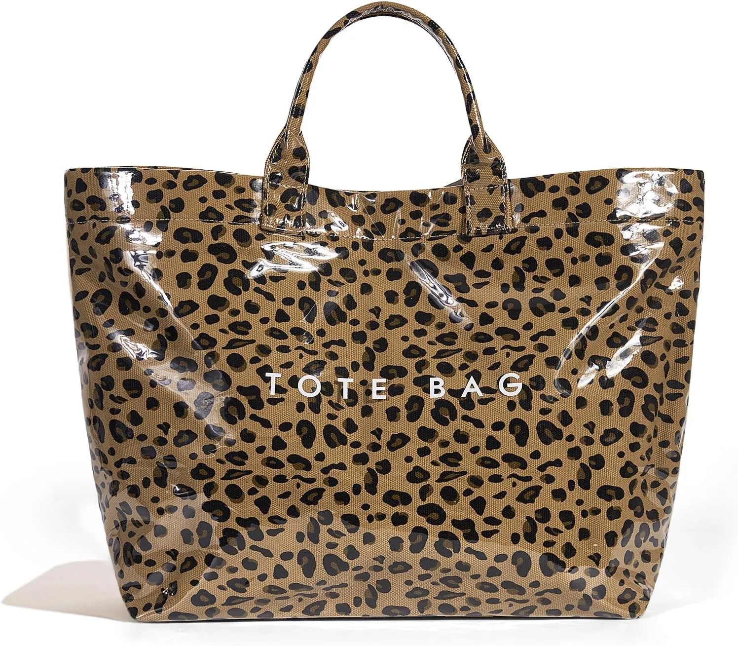 Tote Bag for Women,Large Work Tote Bag Clear Plastic Handbag PVC Letter Printed Bag Kraft Paper Hobo Bag with Handle