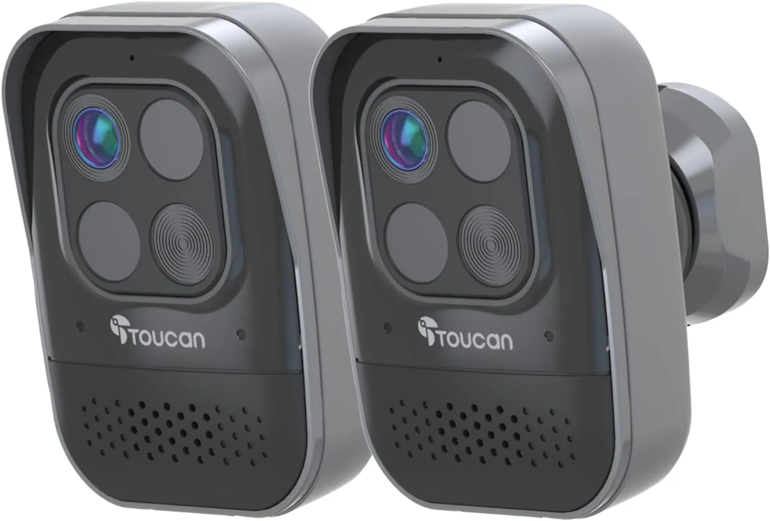TOUCAN Wireless Indoor/Outdoor Battery Powered Security Camera PRO- Alexa & Google Home Enabled - Night Vision, Weatherproof, AI Motion Detection, 2-Way Audio, 1080P, No Subscription Required 2 Pack