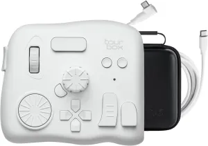 TourBox Elite, Bluetooth Controller for Video Photo Editing Color Grading, Davinci Resolve Speed Editor, Photoshop Lightroom Premiere FCPX After Effects Programmable Keyboard Bundle (White)