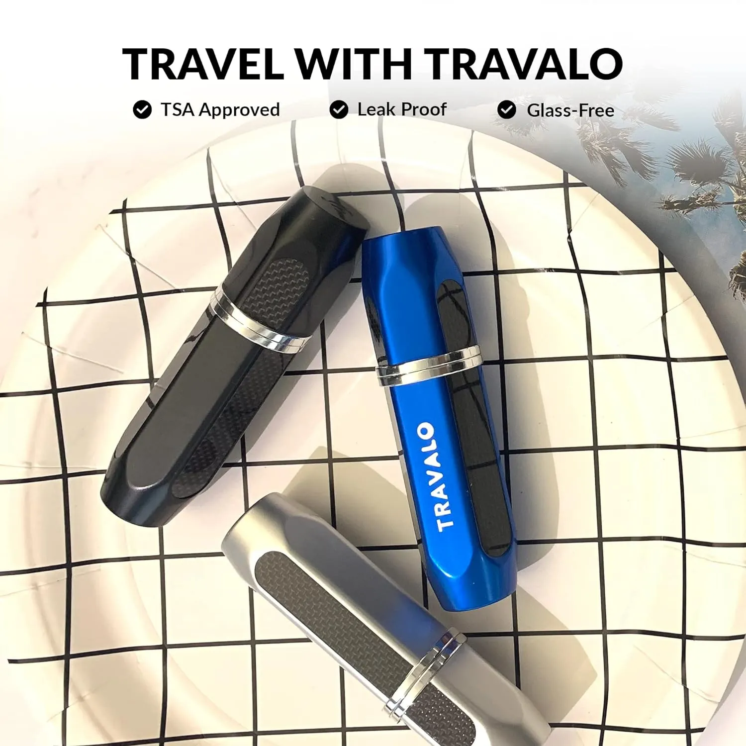 Travalo Vector Travel Perfume Atomizer with U-Change System - Leak-Proof and TSA Approved for Air Travel - Stylish Mini Perfume Refillable Bottle with Case - Black 0.17oz