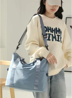 Travel Tote Bag Weekend Bag Sports Gym Yoga Bag Travel Tote Bags for Women with Trolley Sleeve Nylon Tote Purse