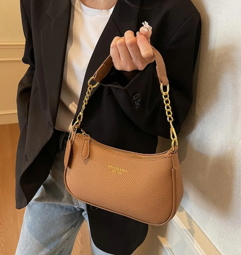 Trending Purses for Women 2025 PU leather Shoulder Bag Crossbody Bag with Chain Chic Hobo Bag Underarm Bag Handbags for Women