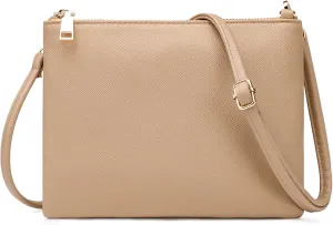 Trendy Small Crossbody Bags for Women Vegan Leather Simple Shoulder Purses Clutch Wallet with Adjustable Strap