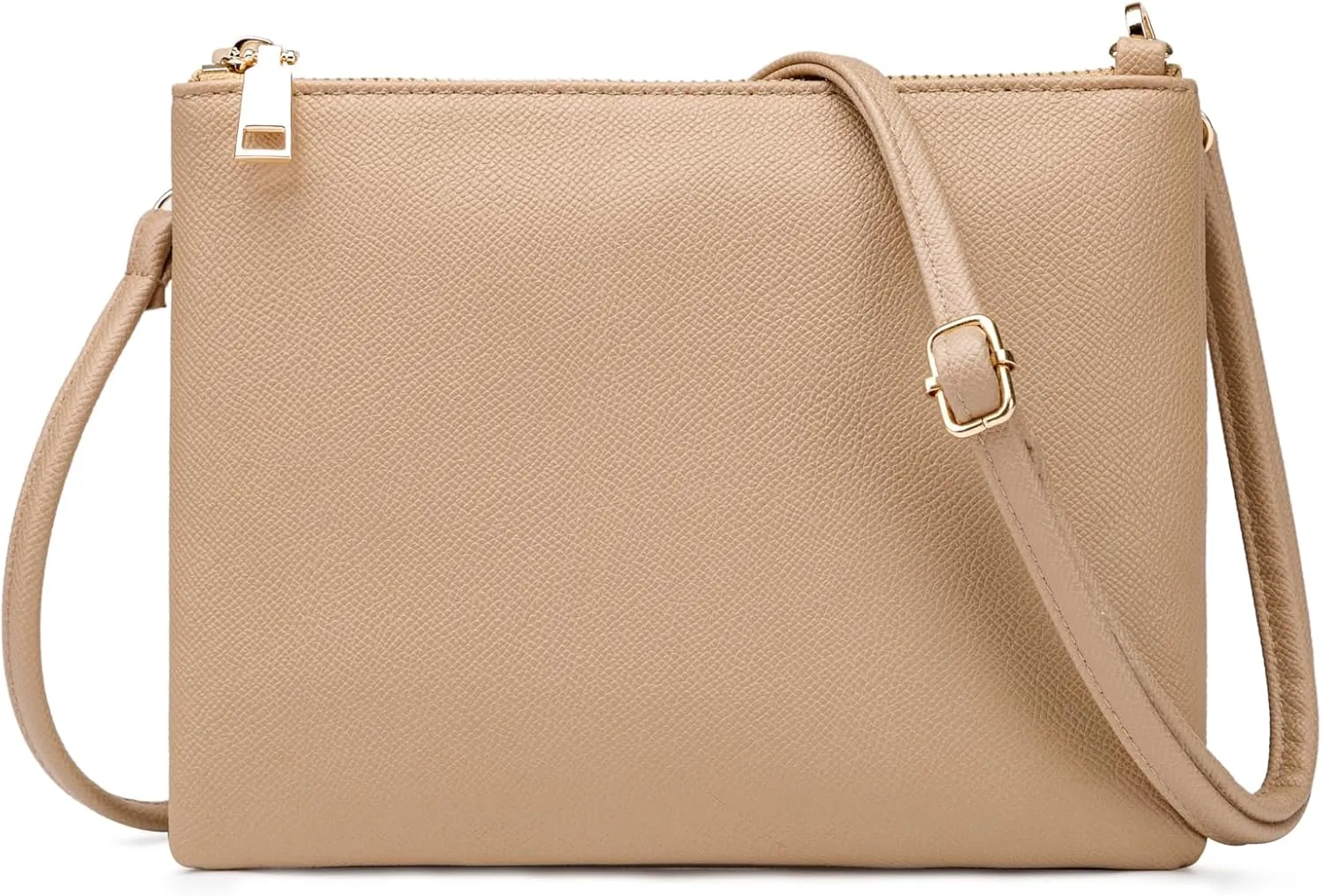 Trendy Small Crossbody Bags for Women Vegan Leather Simple Shoulder Purses Clutch Wallet with Adjustable Strap