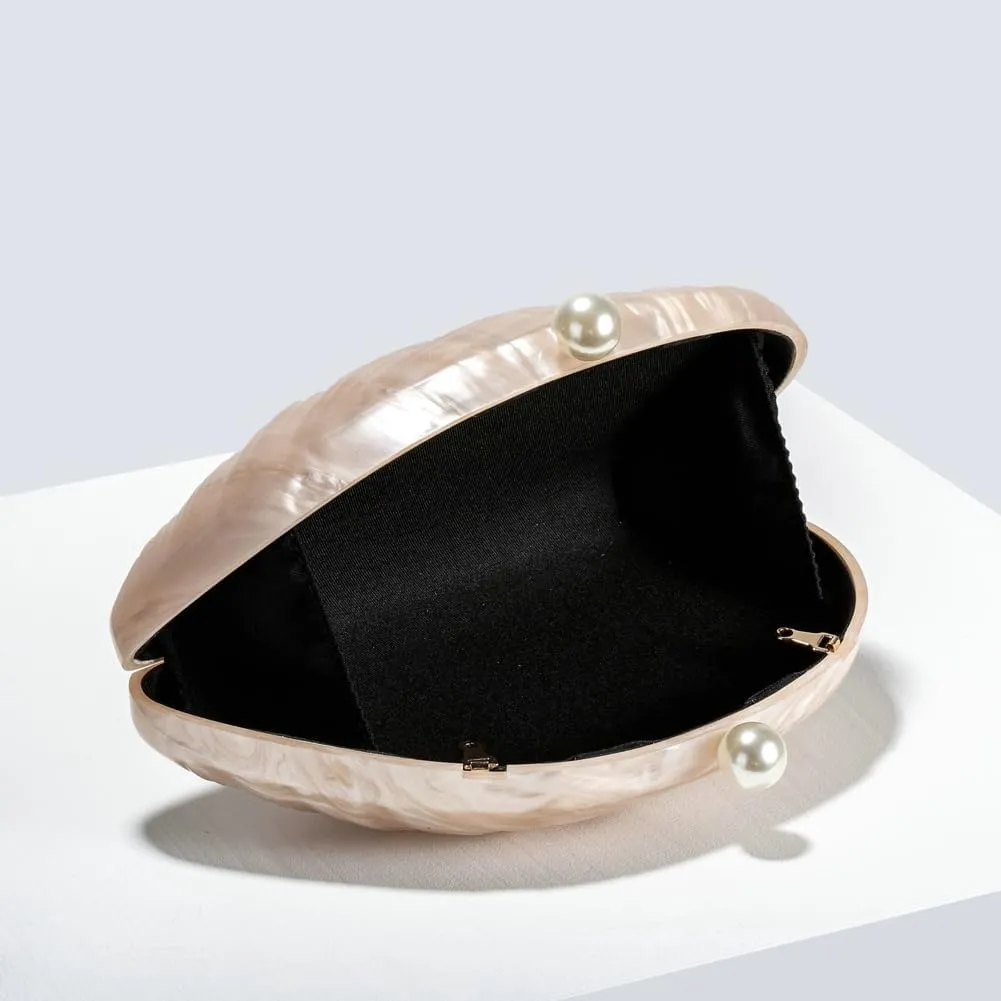 Trendy Wedding & Evening Clutch - Asymmetric Shell-Shaped Acrylic Single-Shoulder & Crossbody Bag