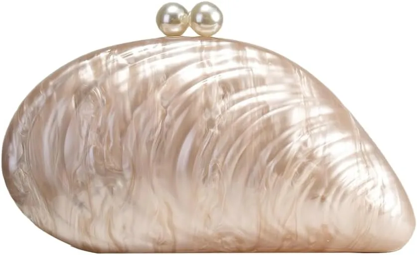 Trendy Wedding & Evening Clutch - Asymmetric Shell-Shaped Acrylic Single-Shoulder & Crossbody Bag