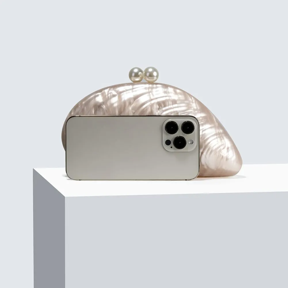 Trendy Wedding & Evening Clutch - Asymmetric Shell-Shaped Acrylic Single-Shoulder & Crossbody Bag