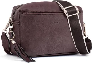 Triple Zip Small Crossbody Bag for women,Wide Strap Cell Phone Purse Shoulder Handbag Wallet with Credit Card Slots