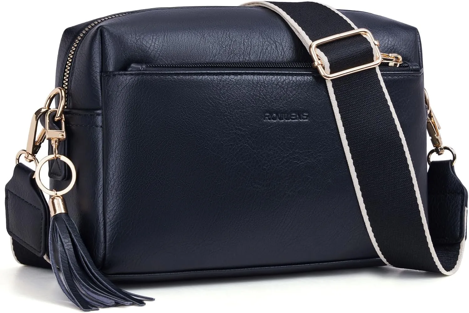 Triple Zip Small Crossbody Bag for women,Wide Strap Cell Phone Purse Shoulder Handbag Wallet with Credit Card Slots