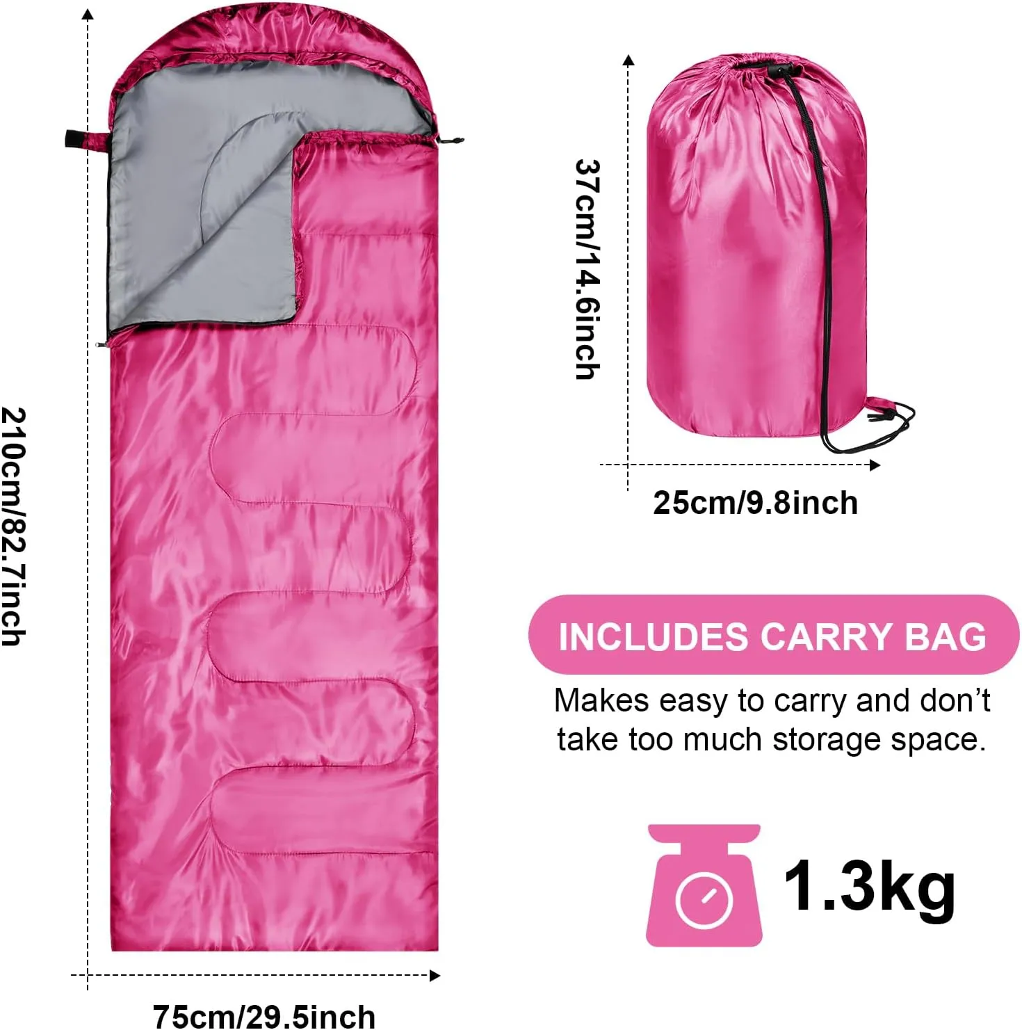 Tudomro 2 Pcs Camping Sleeping Bag for Adults, Lightweight Packable Waterproof Camping Gear Equipment to Keep Warm for Spring Summer Fall Indoor Outdoor Backpacking Hiking Travel