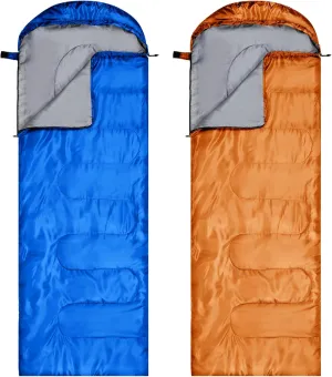 Tudomro 2 Pcs Camping Sleeping Bag for Adults, Lightweight Packable Waterproof Camping Gear Equipment to Keep Warm for Spring Summer Fall Indoor Outdoor Backpacking Hiking Travel