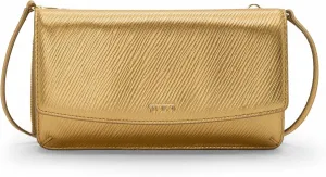 TUMI - Belden Crossbody Wallet Bag - Multipurpose Leather Travel Wallet - With Pockets & Card Holder - 4.5" x 8.0" x 1.3" - Gold