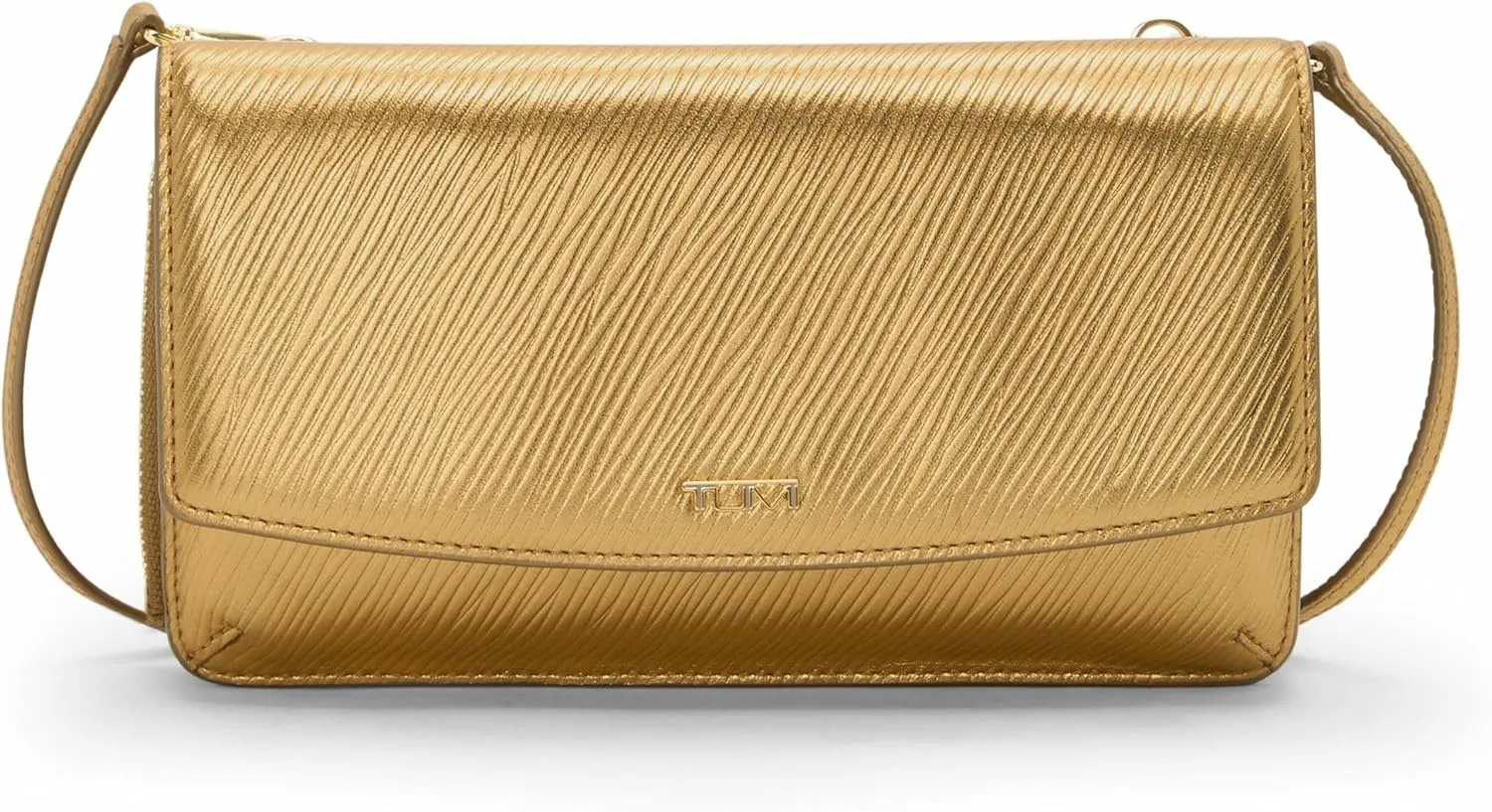 TUMI - Belden Crossbody Wallet Bag - Multipurpose Leather Travel Wallet - With Pockets & Card Holder - 4.5" x 8.0" x 1.3" - Gold