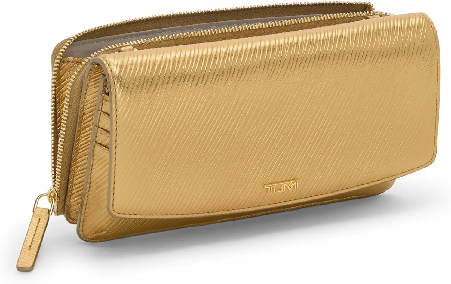 TUMI - Belden Crossbody Wallet Bag - Multipurpose Leather Travel Wallet - With Pockets & Card Holder - 4.5" x 8.0" x 1.3" - Gold