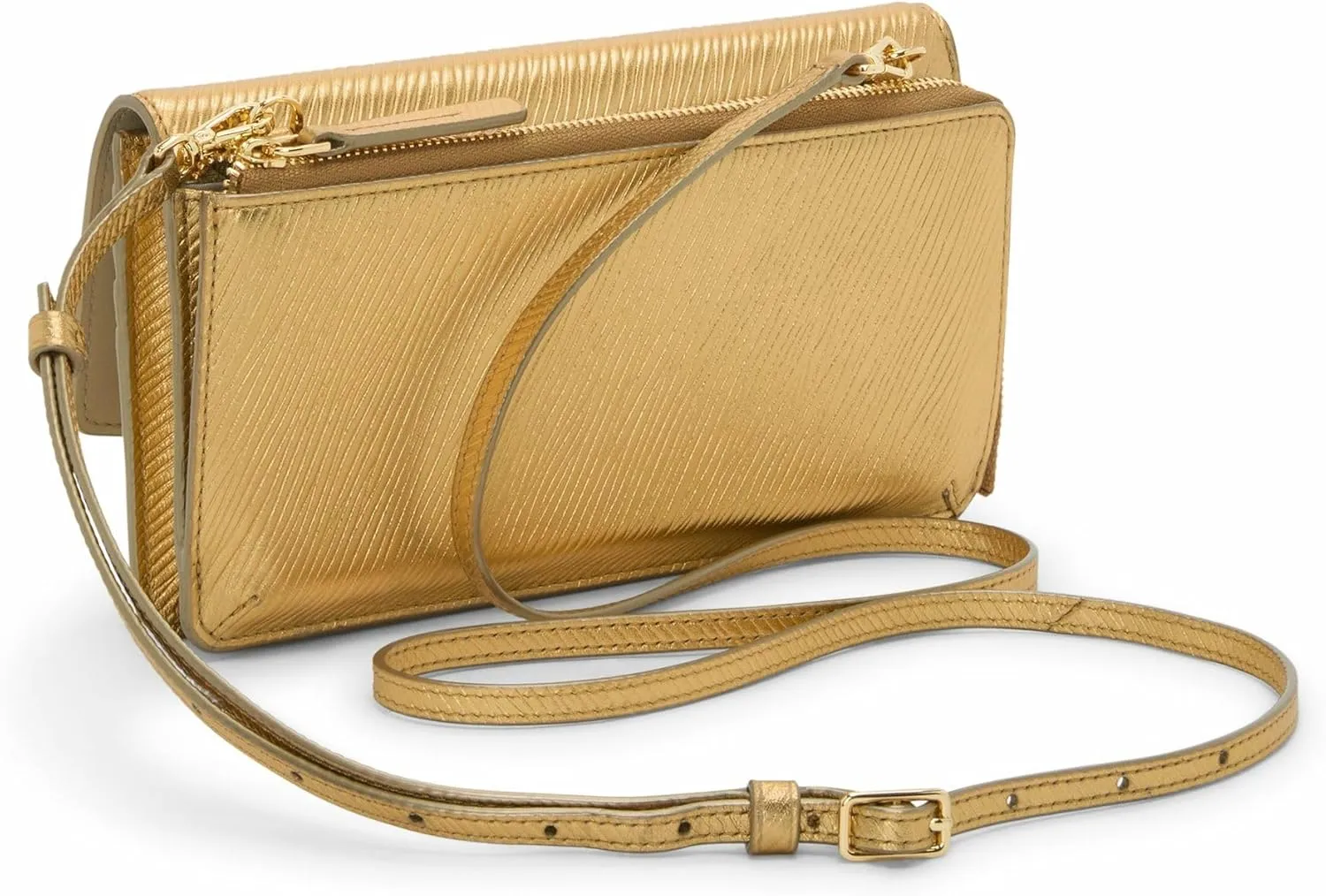 TUMI - Belden Crossbody Wallet Bag - Multipurpose Leather Travel Wallet - With Pockets & Card Holder - 4.5" x 8.0" x 1.3" - Gold