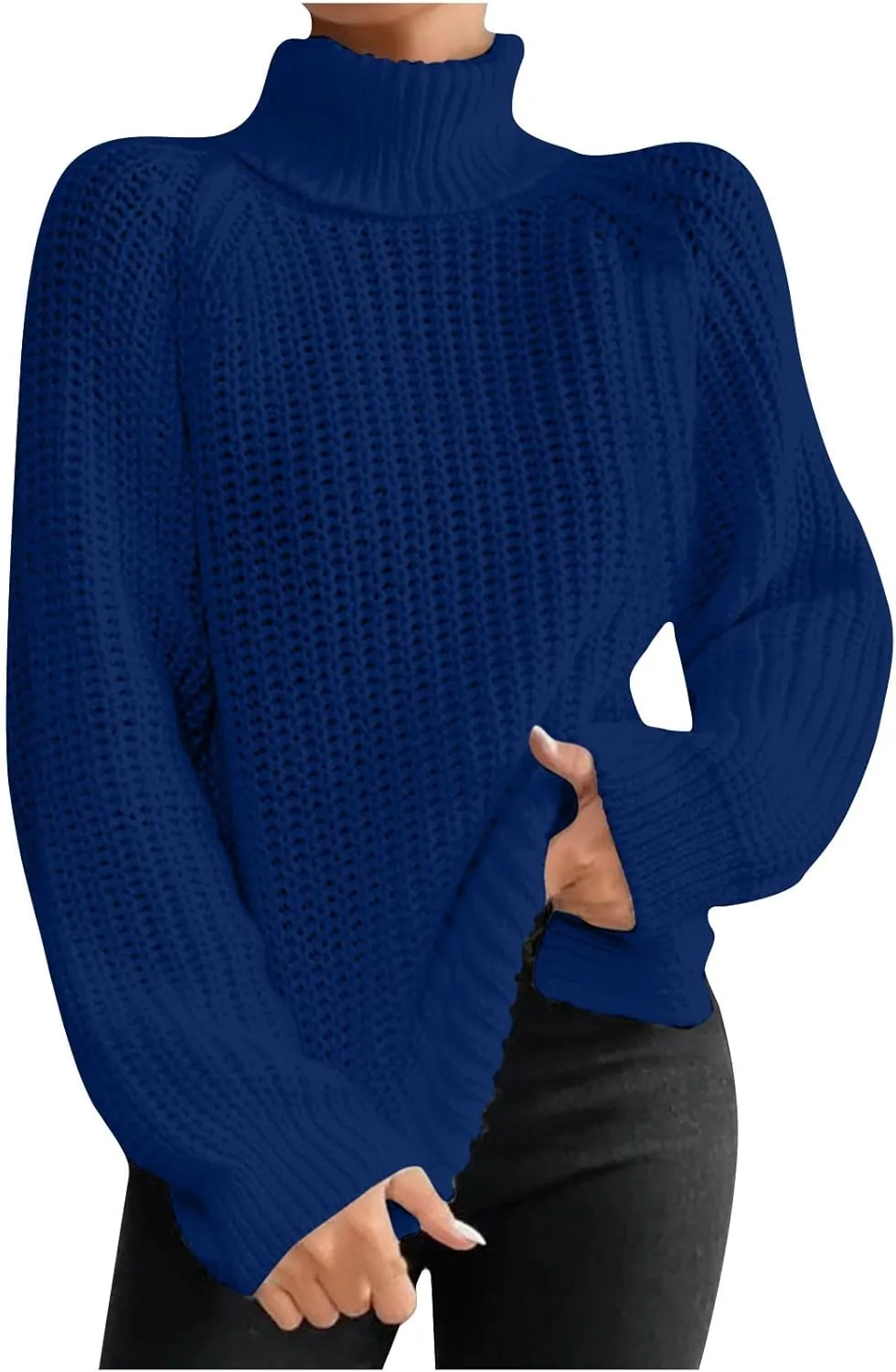 Turtleneck Sweaters for Women Winter Warm Long Sleeve Fitted Chunky Knit Pullover Sweater Tops Dressy Casual