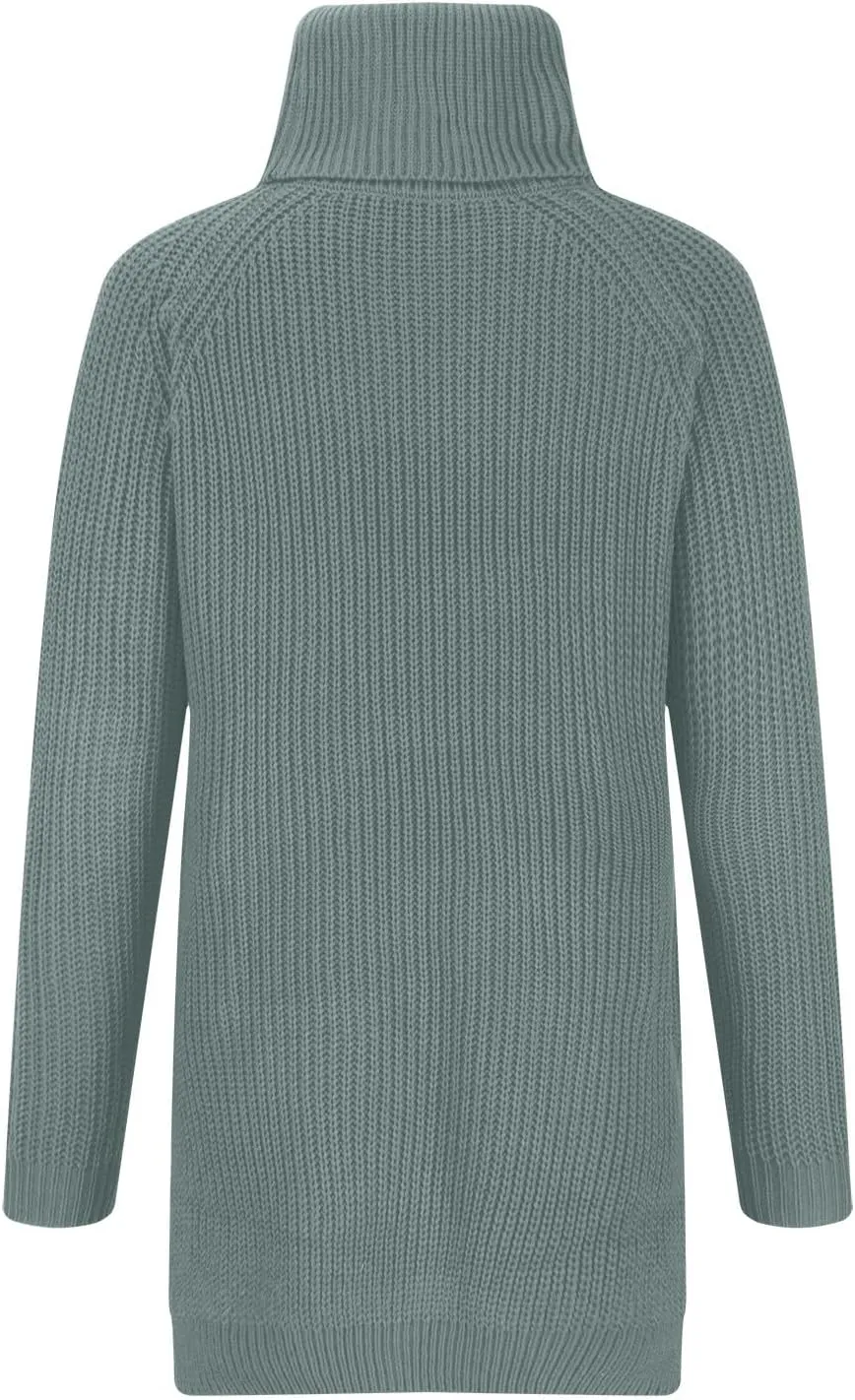 Turtleneck Sweaters for Women Winter Warm Long Sleeve Fitted Chunky Knit Pullover Sweater Tops Dressy Casual