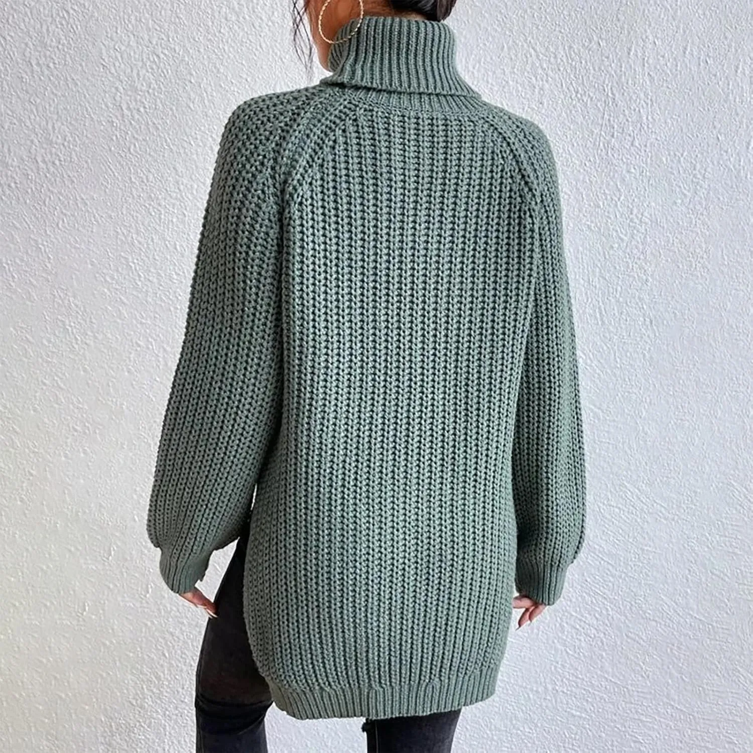 Turtleneck Sweaters for Women Winter Warm Long Sleeve Fitted Chunky Knit Pullover Sweater Tops Dressy Casual