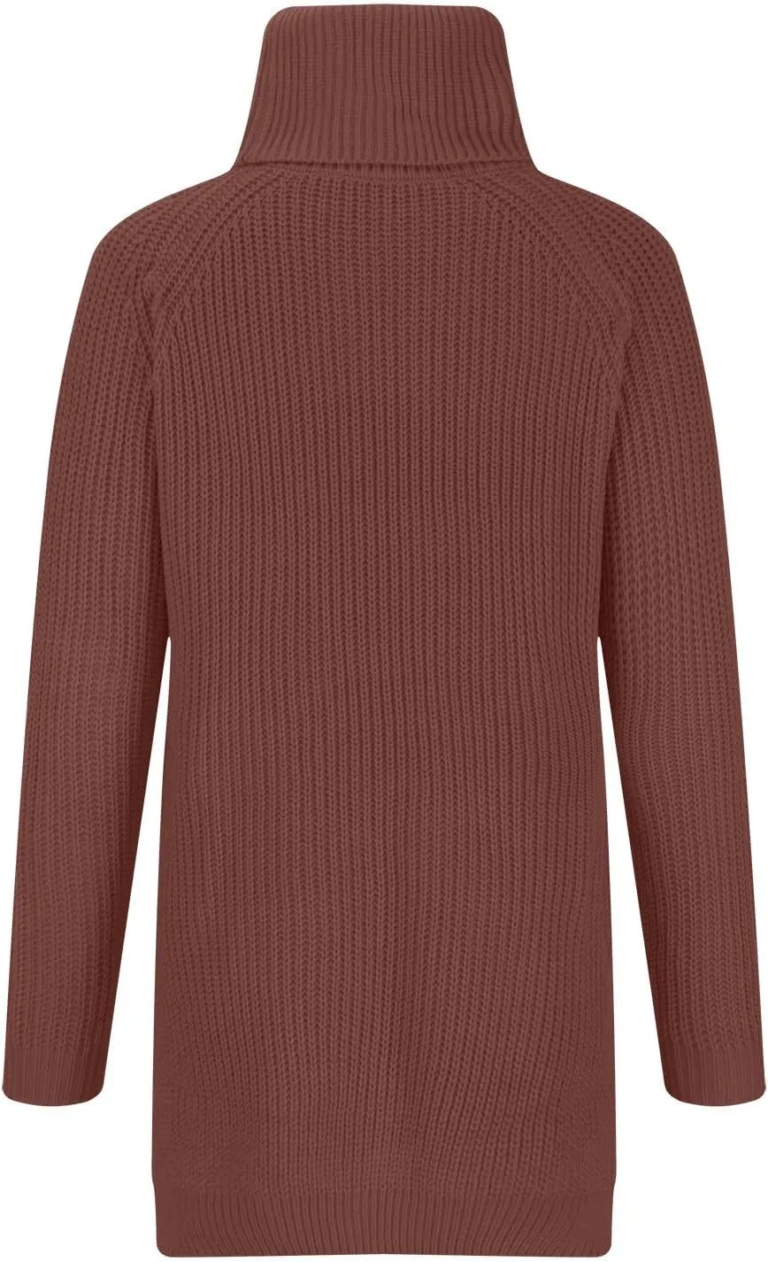 Turtleneck Sweaters for Women Winter Warm Long Sleeve Fitted Chunky Knit Pullover Sweater Tops Dressy Casual