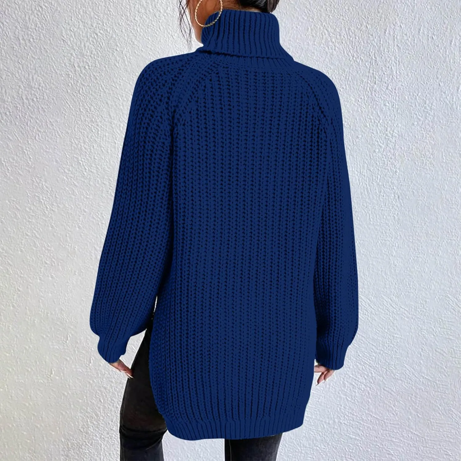 Turtleneck Sweaters for Women Winter Warm Long Sleeve Fitted Chunky Knit Pullover Sweater Tops Dressy Casual