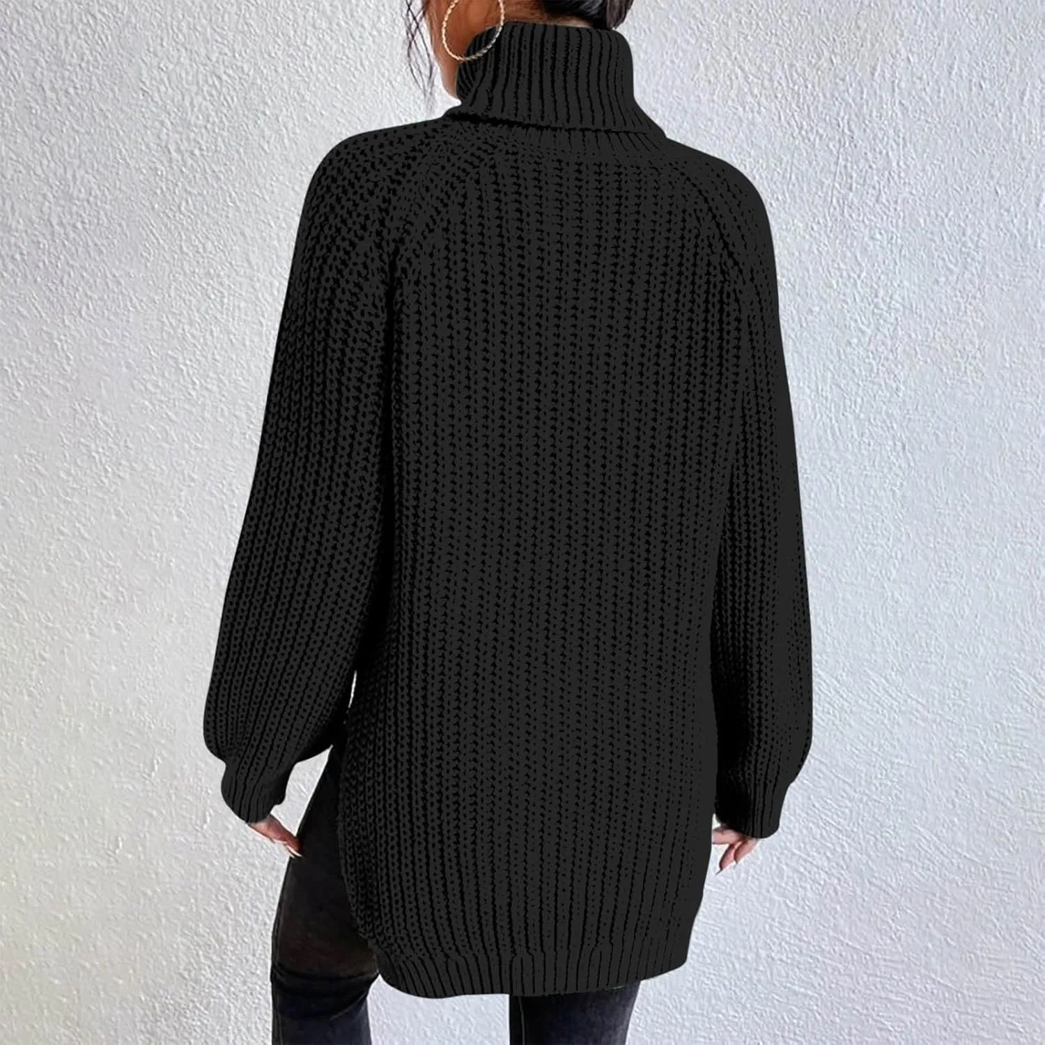Turtleneck Sweaters for Women Winter Warm Long Sleeve Fitted Chunky Knit Pullover Sweater Tops Dressy Casual