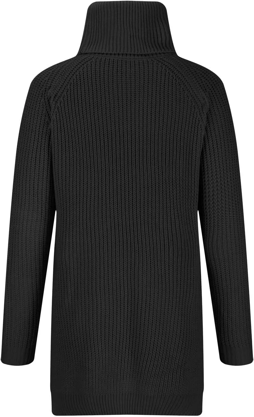 Turtleneck Sweaters for Women Winter Warm Long Sleeve Fitted Chunky Knit Pullover Sweater Tops Dressy Casual