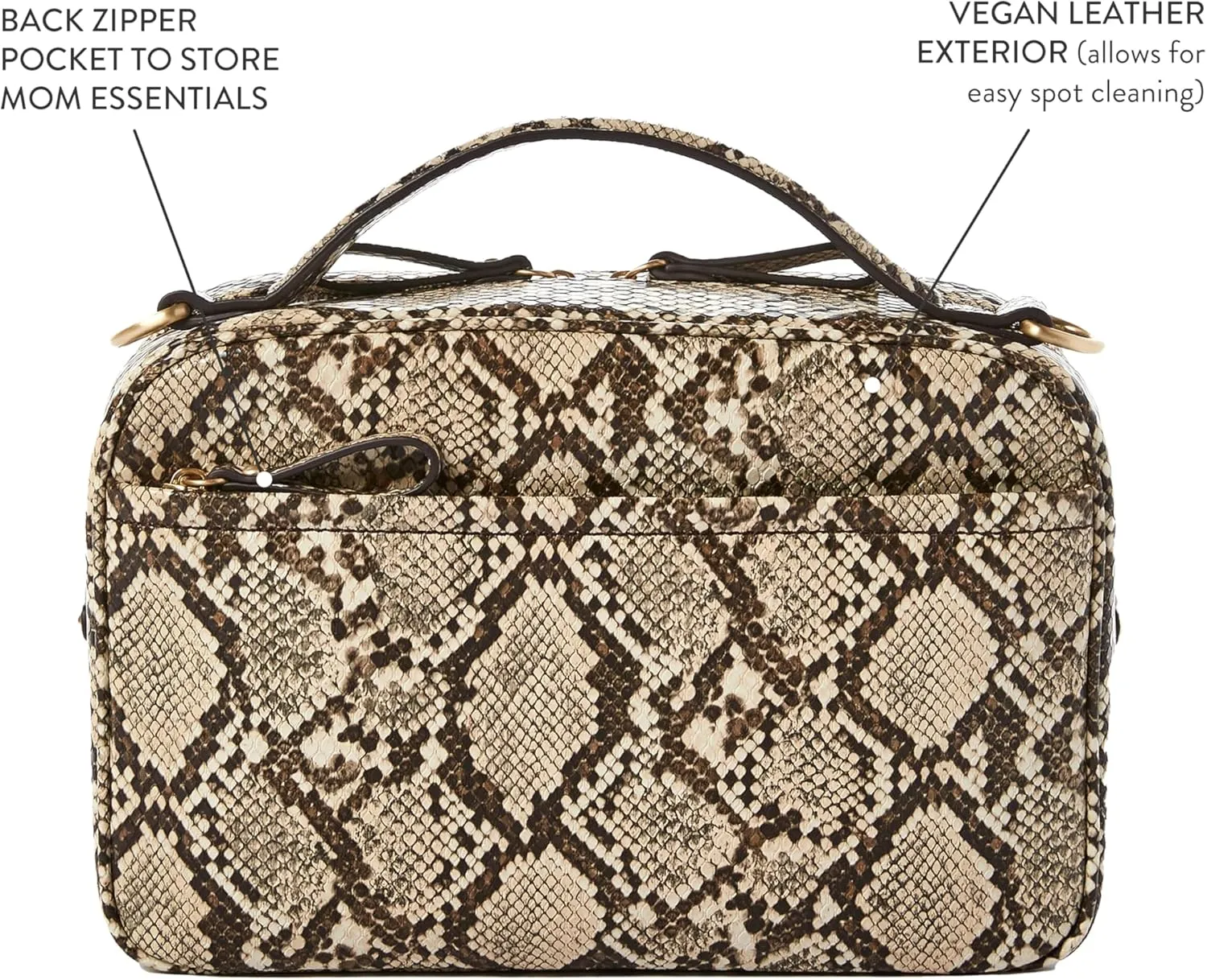 TWELVElittle Luxe Diaper Clutch - Crossbody Diaper Bag with Portable Changing Pad, Zip Out Pouch and Wipes Case