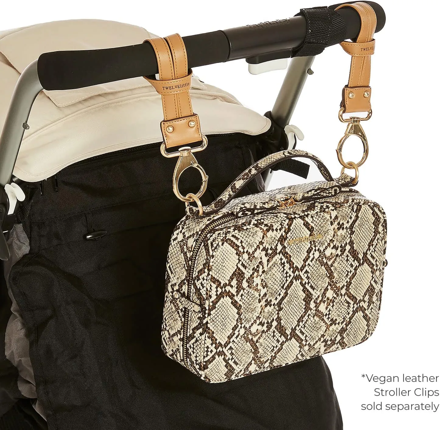 TWELVElittle Luxe Diaper Clutch - Crossbody Diaper Bag with Portable Changing Pad, Zip Out Pouch and Wipes Case