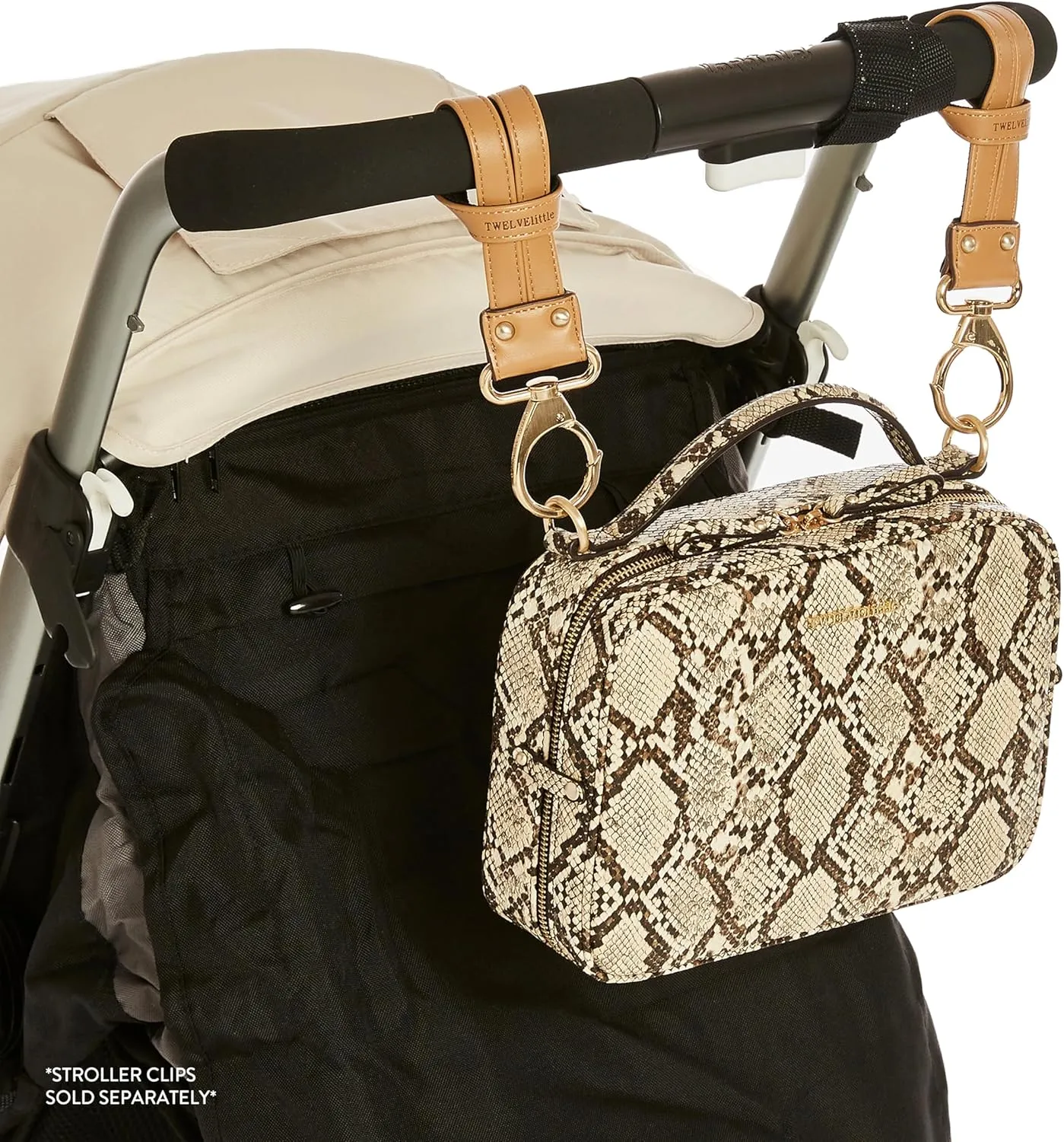 TWELVElittle Luxe Diaper Clutch - Crossbody Diaper Bag with Portable Changing Pad, Zip Out Pouch and Wipes Case