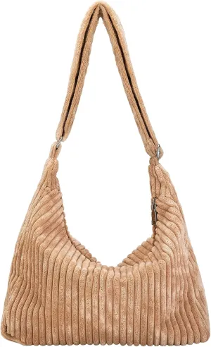 Ulisty Women Corduroy Hobo Bag Adjustable Strap Shoulder Bag Crossbody Bag Casual Purse Tote Bag Handbag