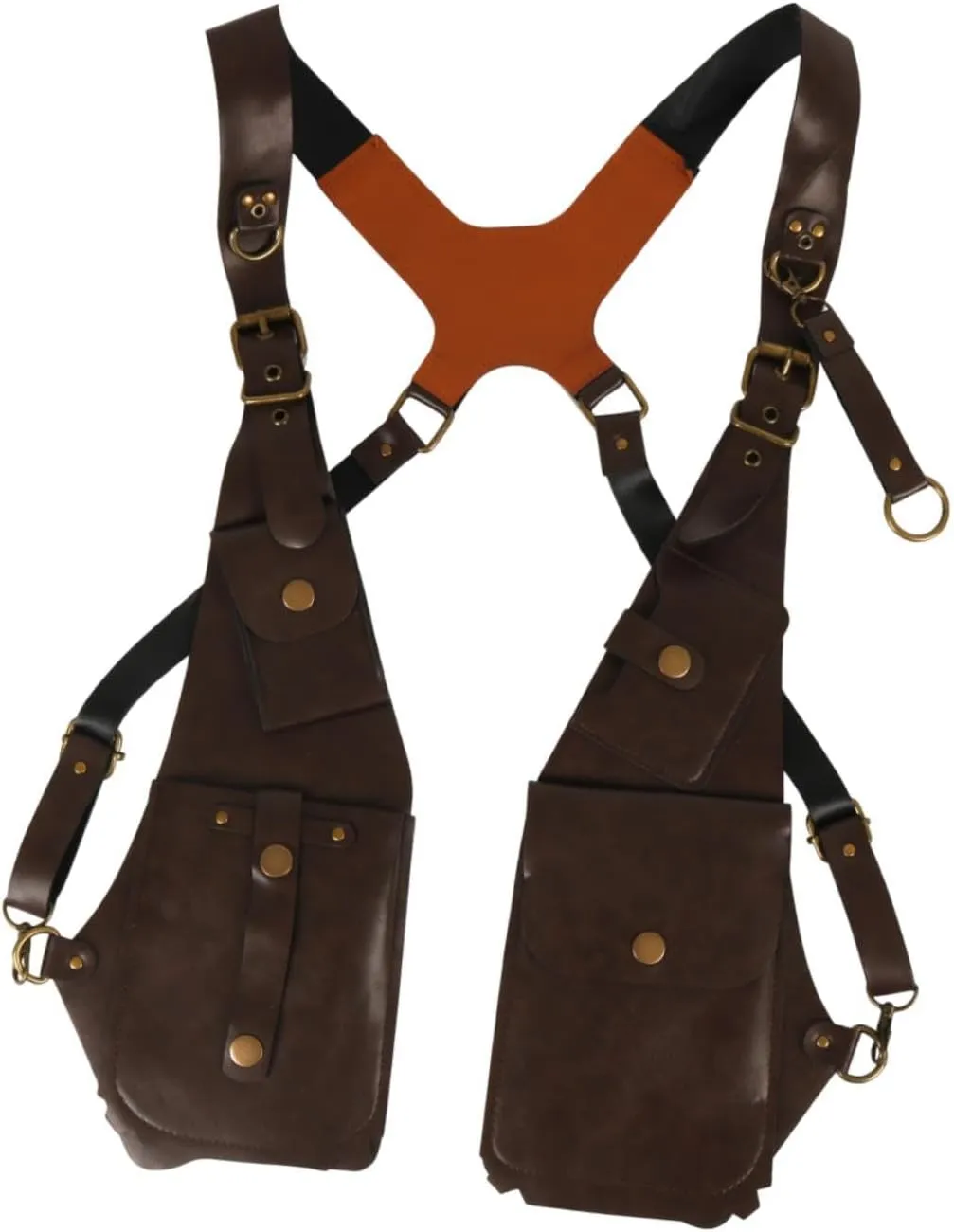 Underarm Shoulder Bag for Man Women Shoulder Pouch for Running Medieval Party, Brown