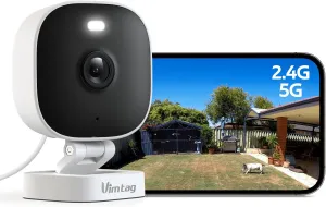 Upgrade 4MP Outdoor/Indoor Camera with Spotlight, 2.4/5G Smart WiFi Cameras for Home Security, Color Night Vision, Siren, 2-Way Audio, Motion Detection, Support Alexa & Cloud/SD Card, Wired