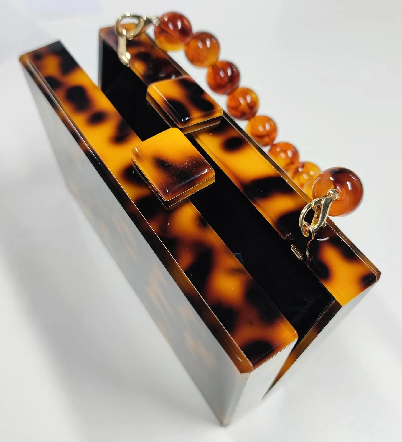 URAWOW Acrylic Evening Handbag Beads Bag for Women Graceful Shoulder Bag Satchel Marble Clutch Purses for Wedding Party 2023